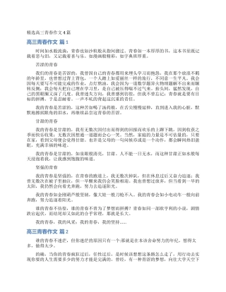 精选高三青春作文4篇