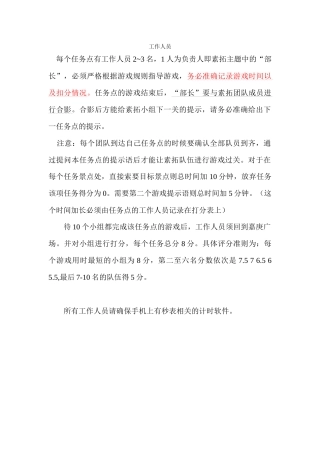 素拓工作人员30份