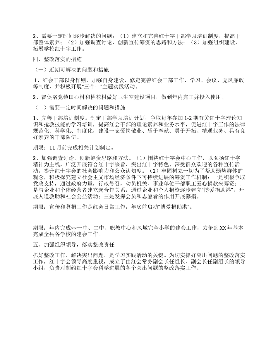 红十字会学习实践活动整改落实方案_第2页