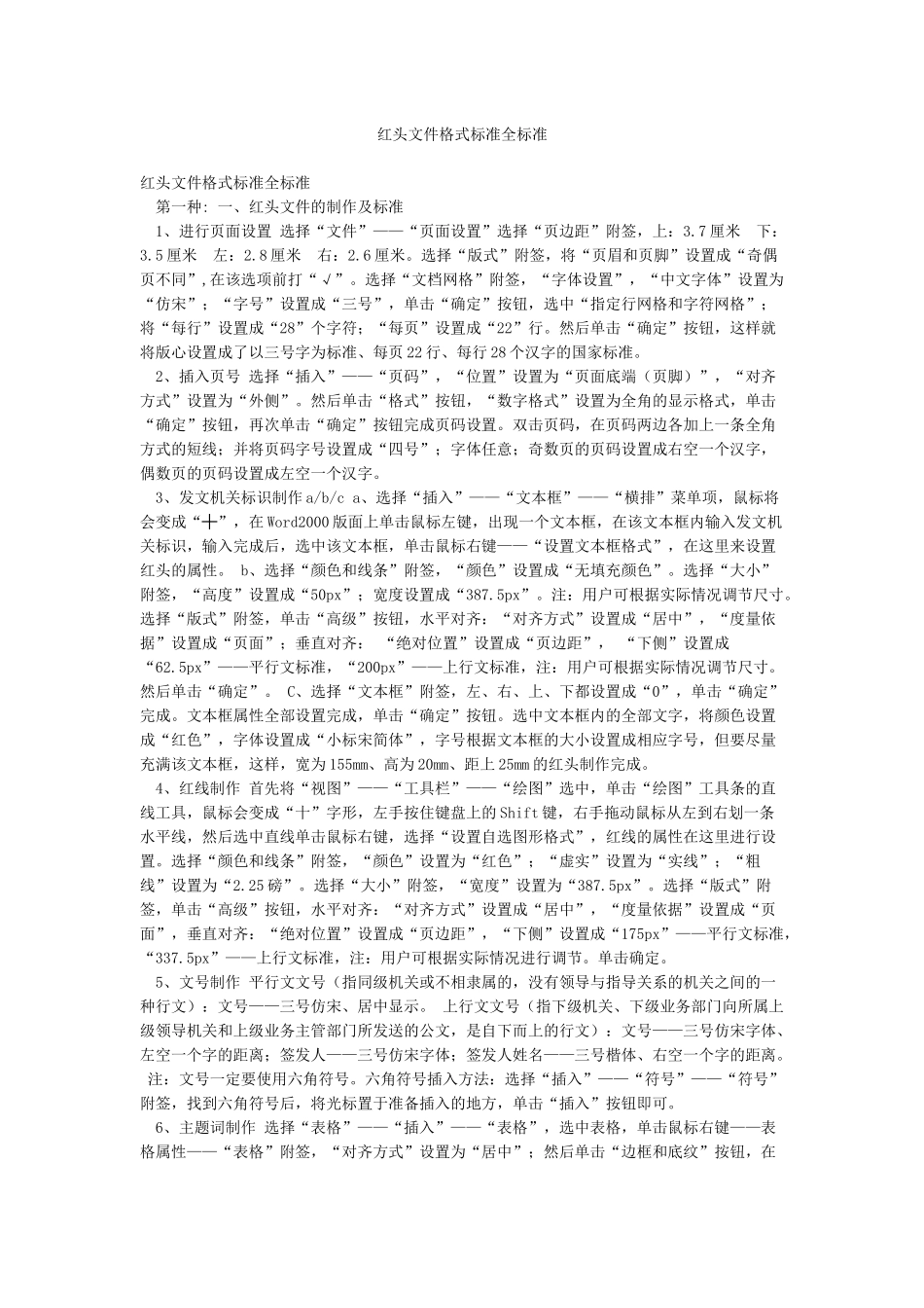 红头文件格式标准全标准_第1页