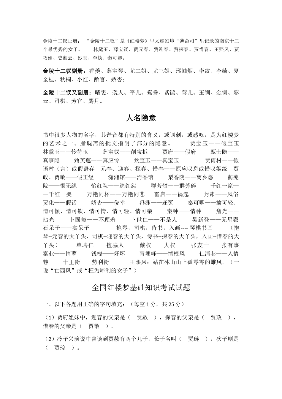 红楼梦知识点整理(1)_第1页