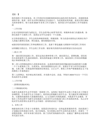 组织部个人计划书