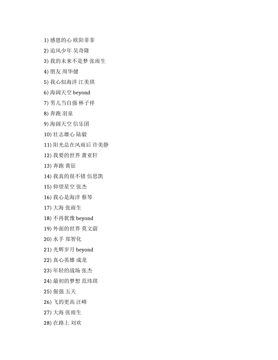 经典校园励志歌曲_第1页