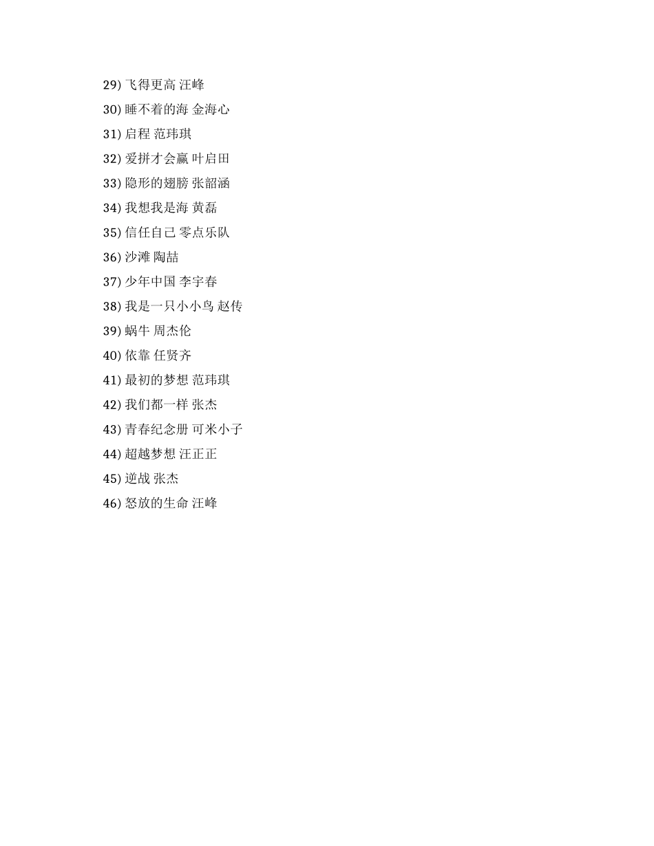 经典校园励志歌曲_第2页