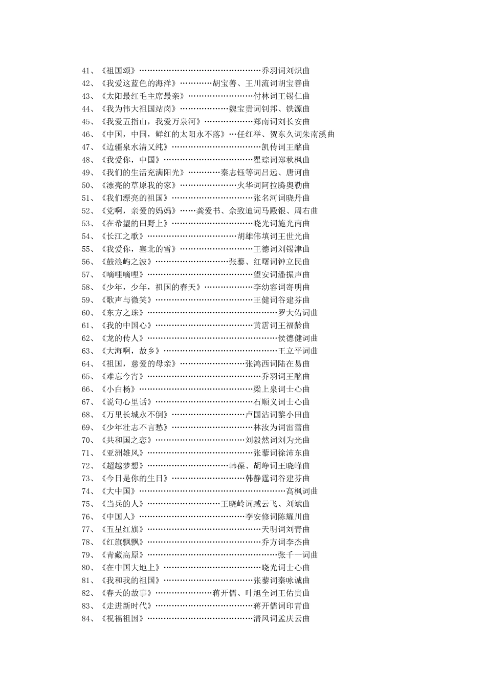 经典红歌老歌100首歌曲曲目_第2页