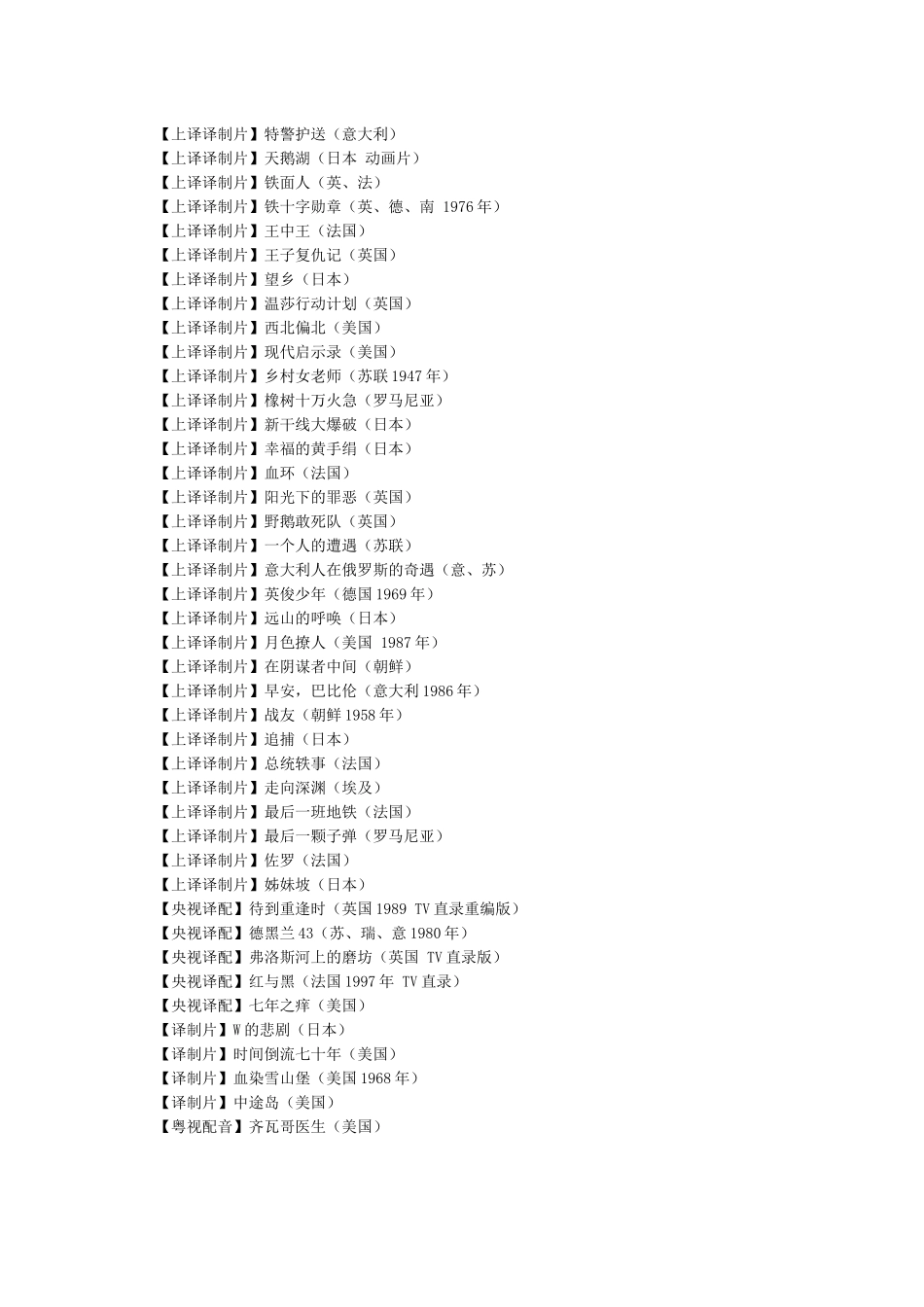 经典译制片国语配音老电影大全100部_第3页