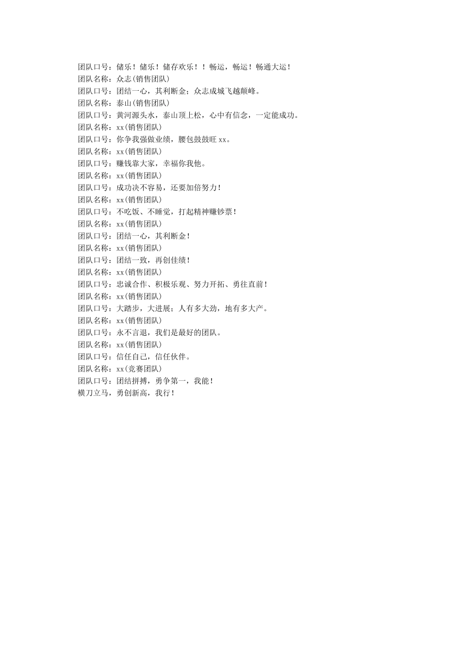 经典霸气团队名称和口号_第2页