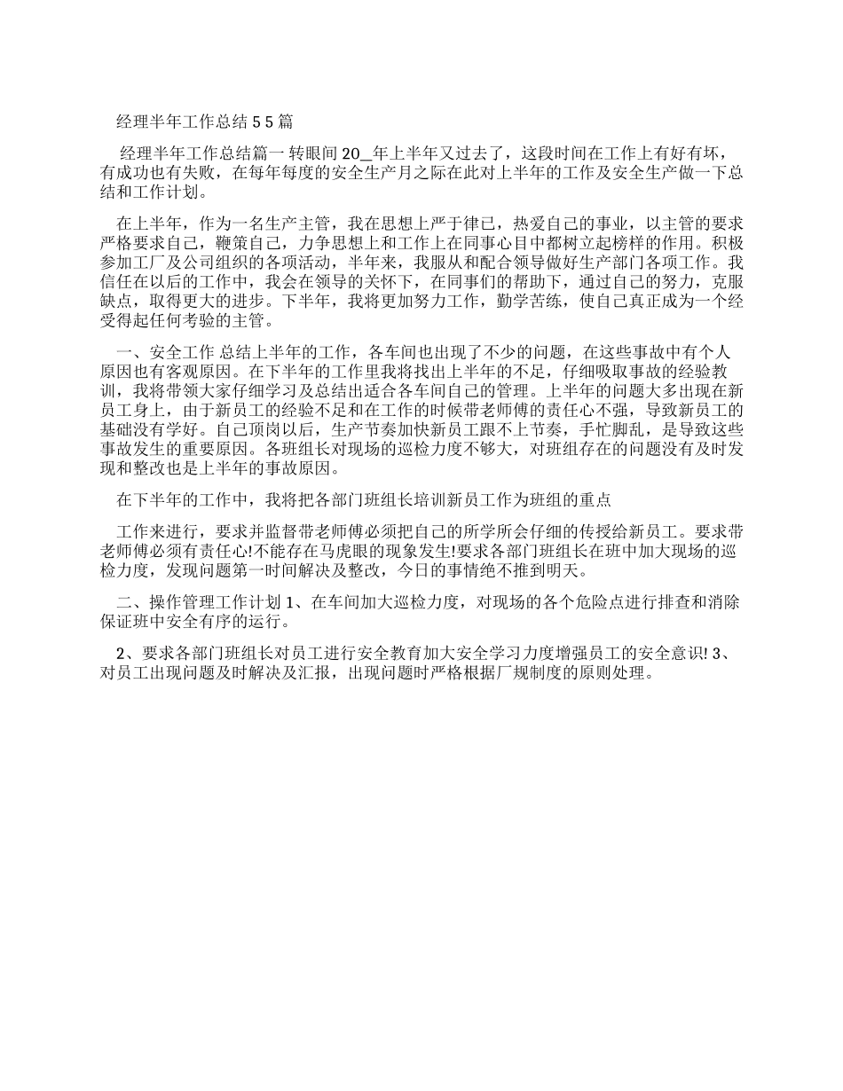 经理半年工作总结2024_第1页