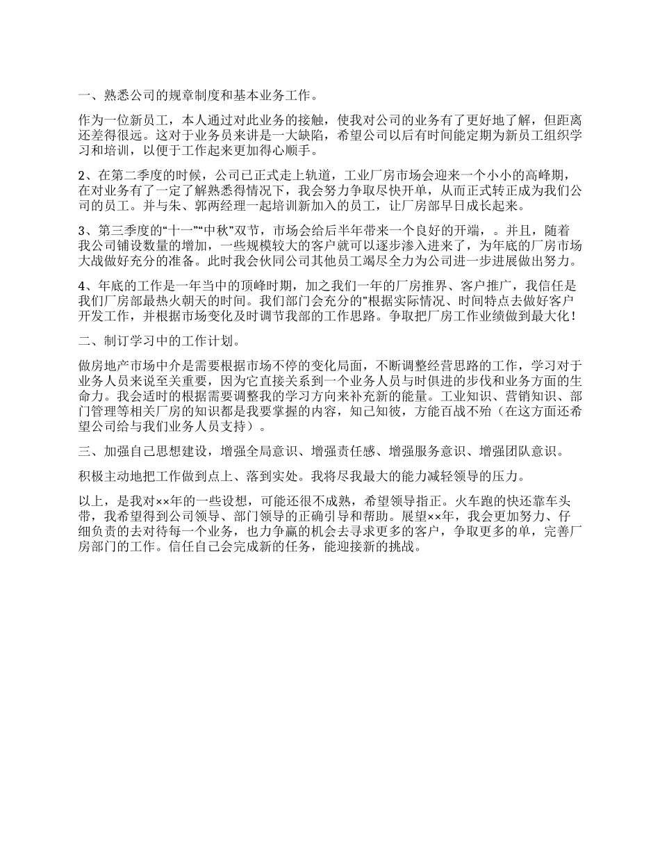 经纪人年度工作计划表格_第1页