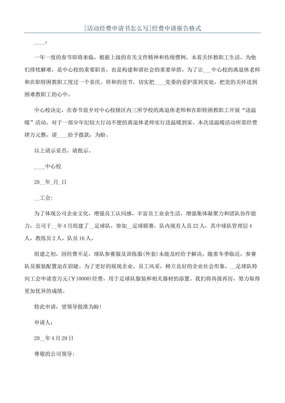经费申请报告格式_第1页