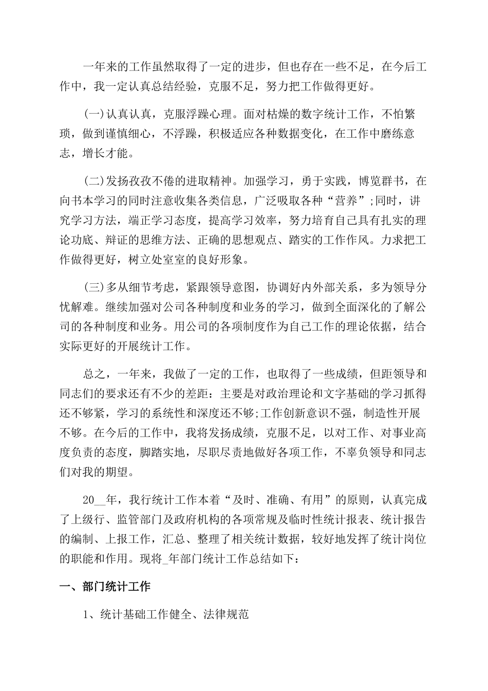 统计员年度工作总结范文报告范文2024_第2页