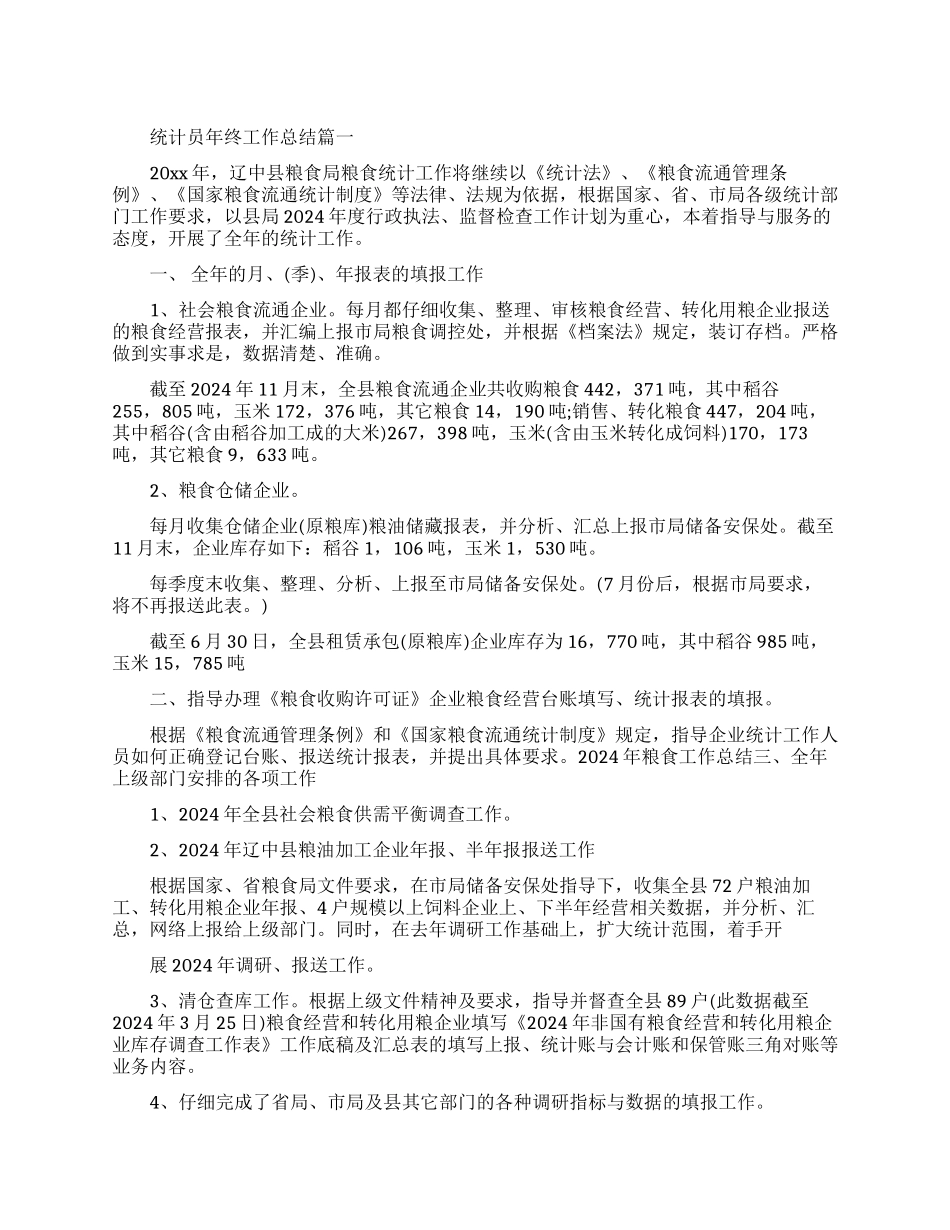 统计员年终工作总结报告_第1页