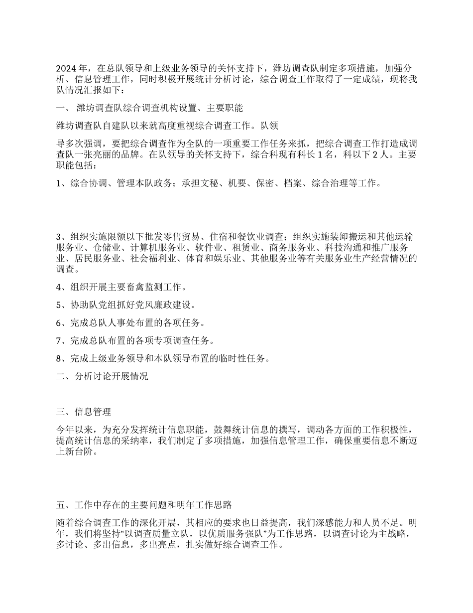 统计系统调查队综合调查工作总结_第1页