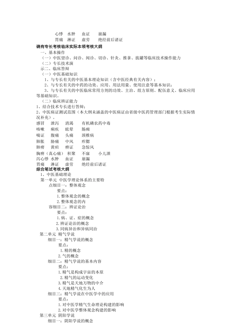 绩效考核中医医学出师考核和确有专长考核大纲_第2页