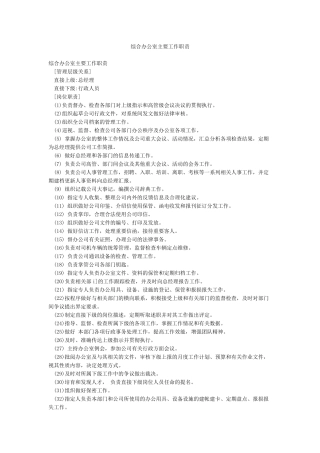 综合办公室主要工作职责