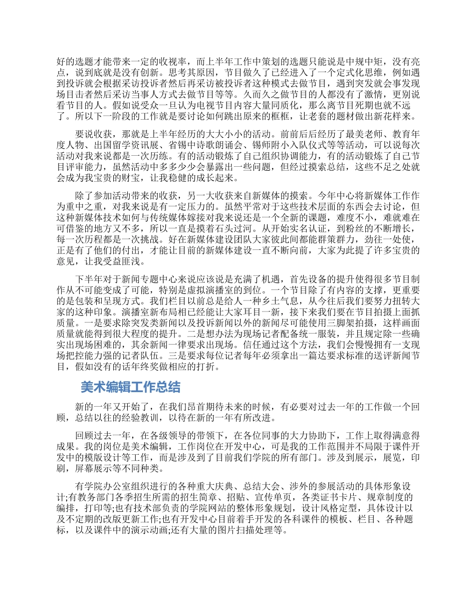 编辑试用期工作总结报告范文三篇合集最新_第2页