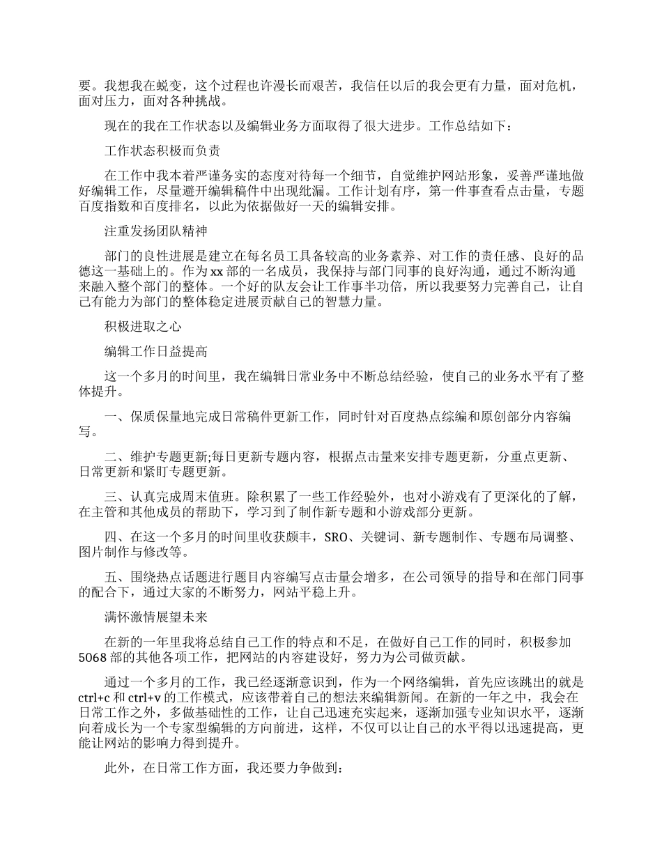 网站编辑职业个人工作总结范文_第3页