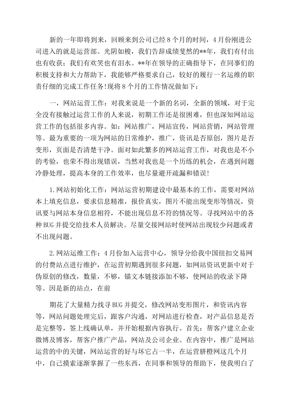 网站运营半年工作总结_第2页