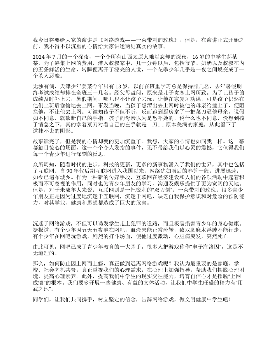 网络游戏——一朵带剌的玫瑰_第1页