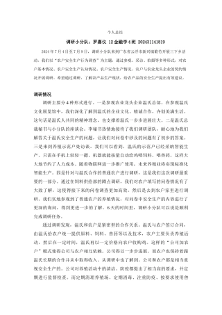 罗嘉仪—三下乡总结