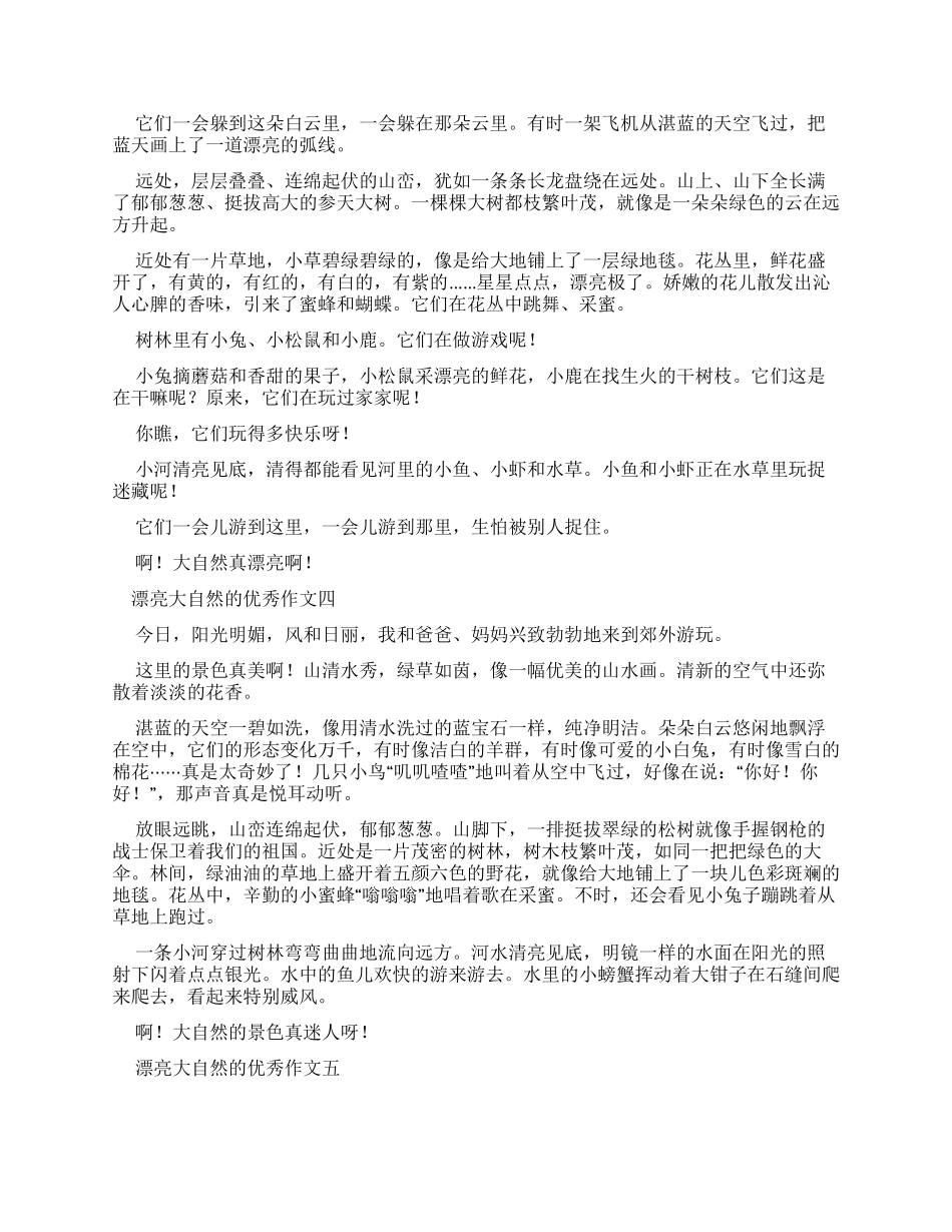 美丽大自然优秀作文_第2页