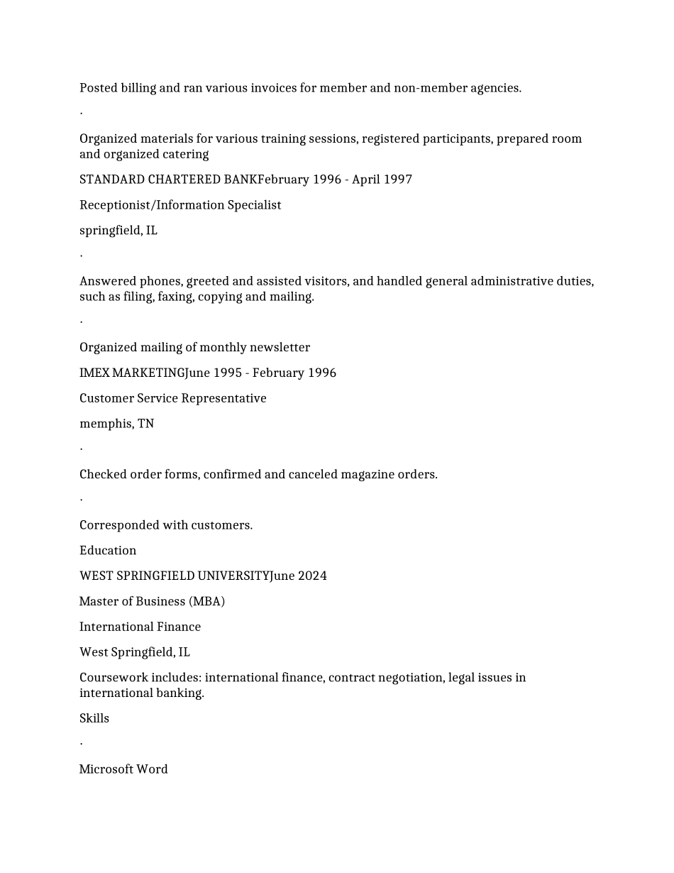 美国七种地道英文简历模版篇2_第2页