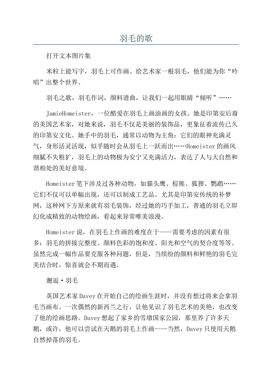 羽毛的歌-精品文档_第1页