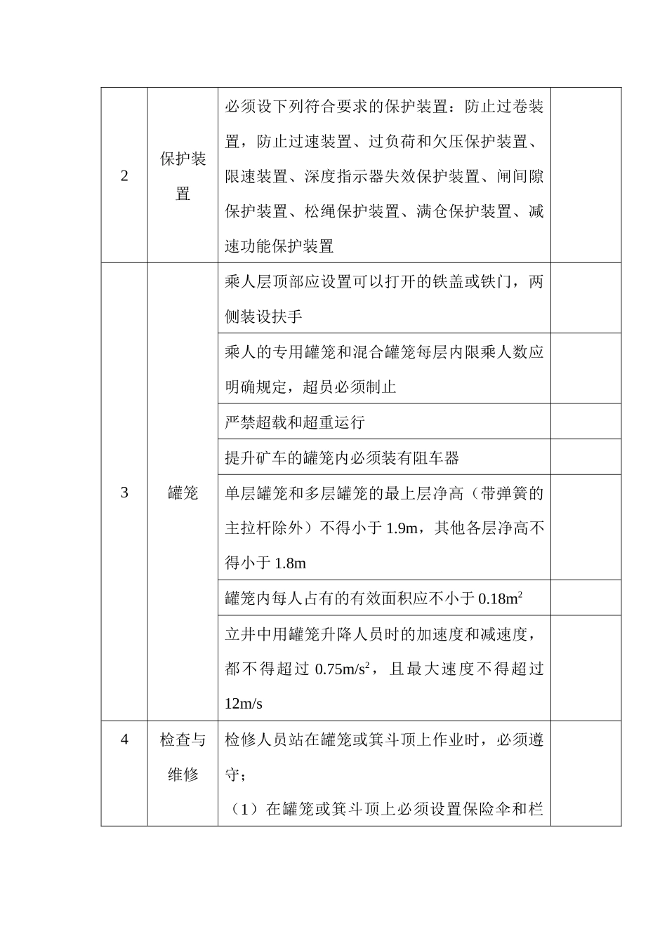 煤矿矿井主要提升装置安全检查表_第2页