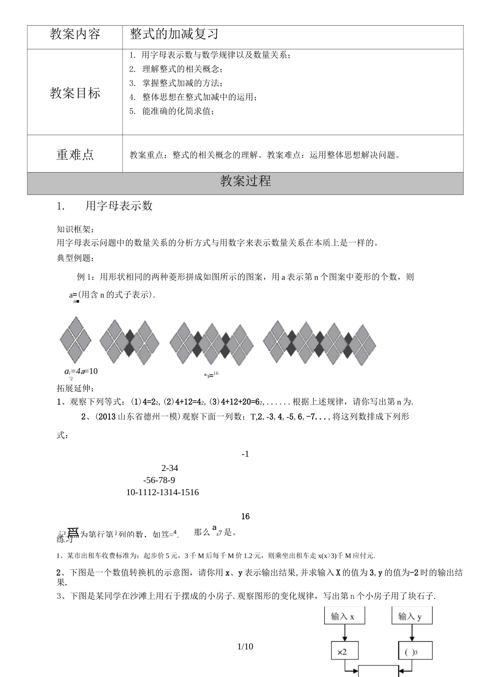 整式的加减专题复习与提高_第1页