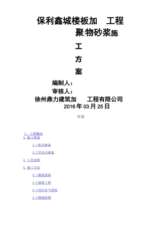 改造加固 聚合物砂浆施工方案