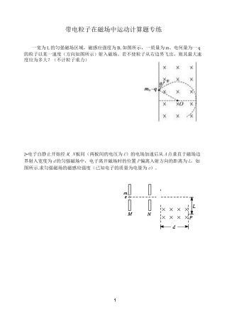 带电粒子在磁场中运动计算题专练