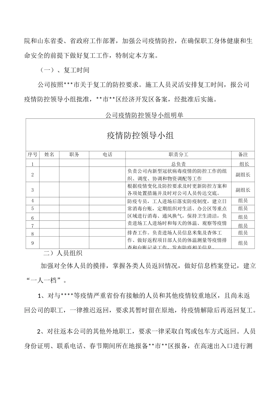 新冠疫情防控期间企业复工复产方案_第2页