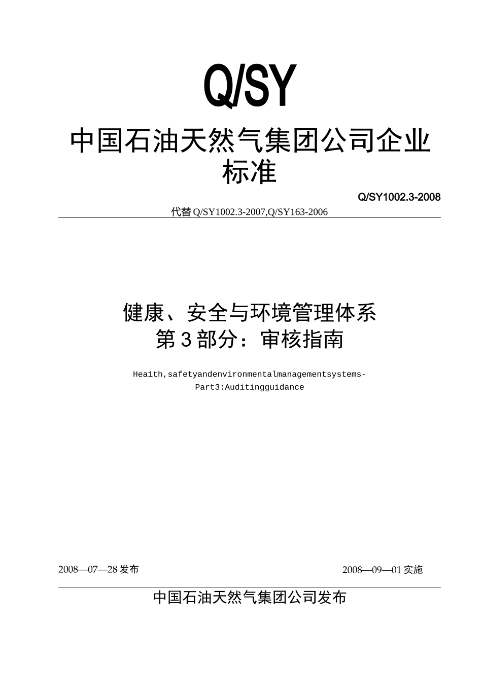 中国石油天然气集团公司企业标准_第1页