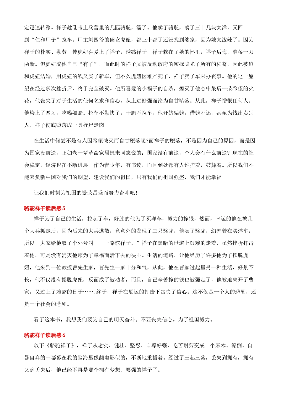 老舍骆驼祥子读书笔记_第3页