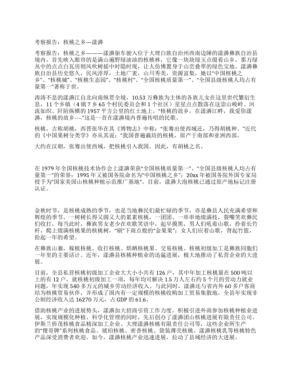 考察报告核桃之乡—漾濞_第1页