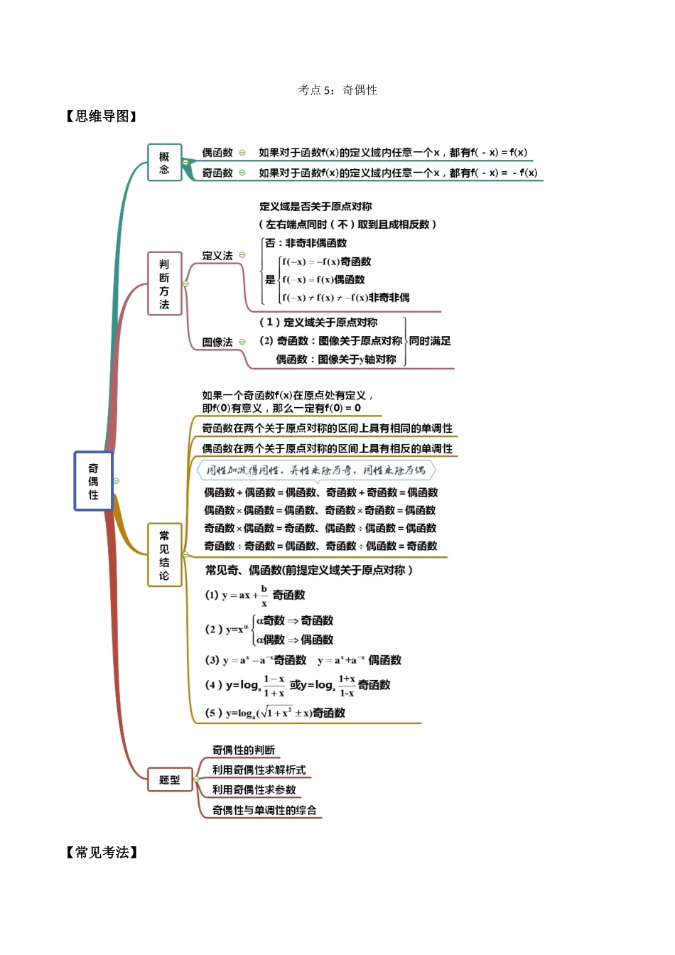 考点05-奇偶性(解析式)_第1页