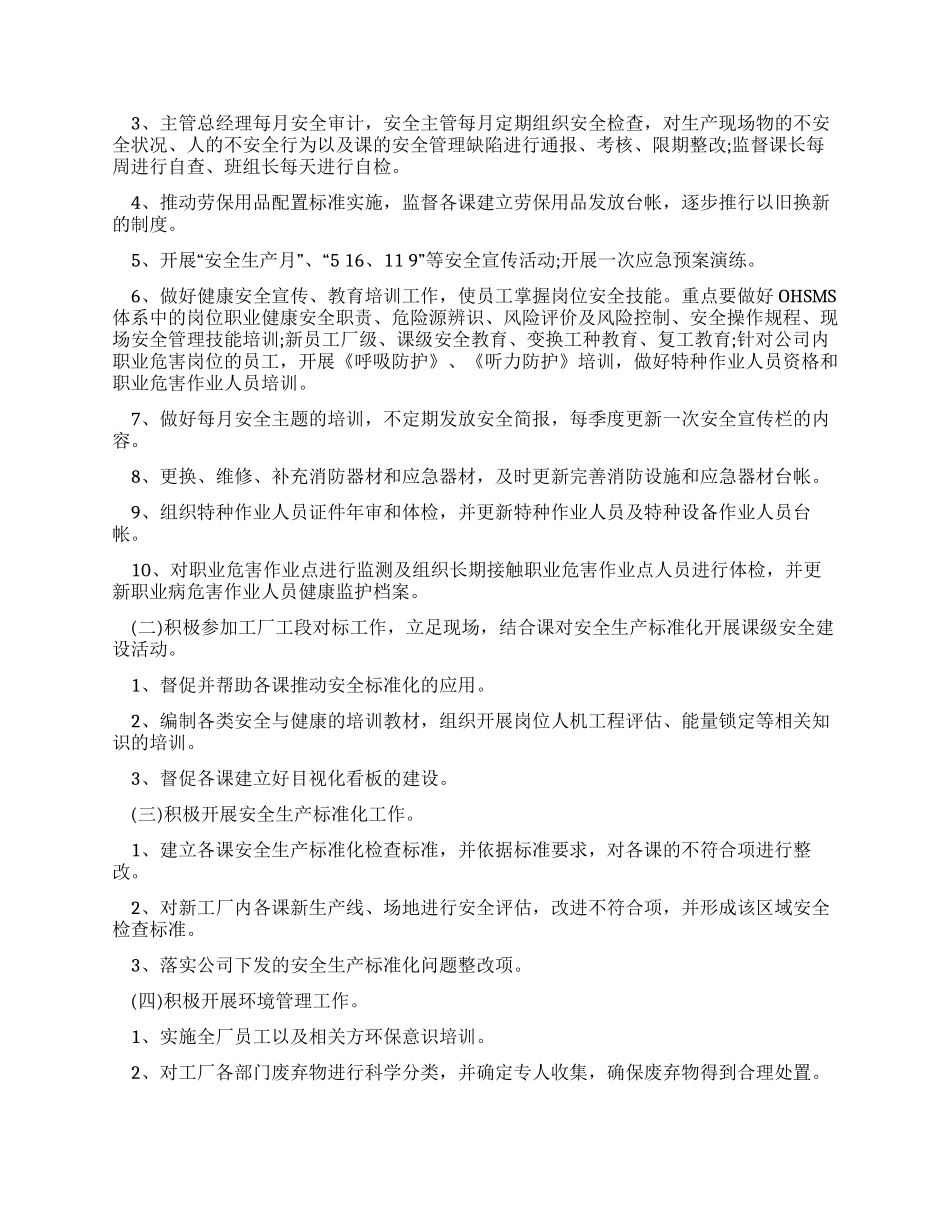 职业健康安全工作计划例文2024_第2页