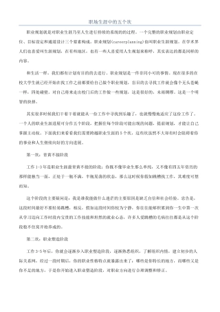 职场生涯中的五个坎