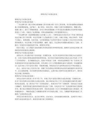 职称评定专家鉴定意见