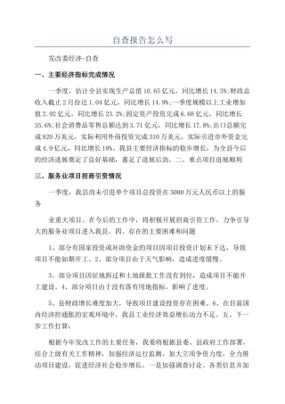 自查报告怎么写