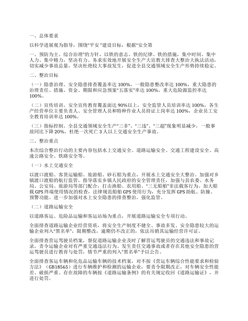 自治县交通安全管控工作方案_第1页