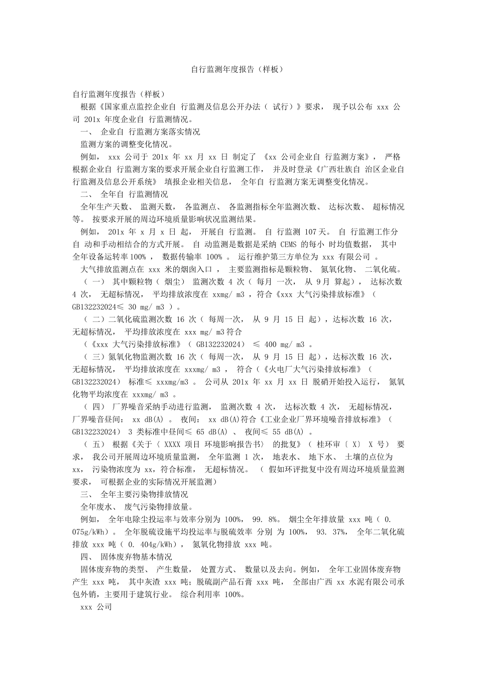 自行监测年度报告_第1页