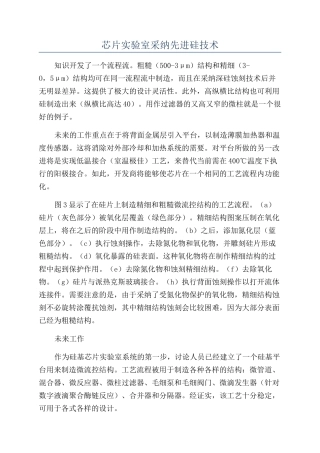 芯片实验室采用先进硅技术