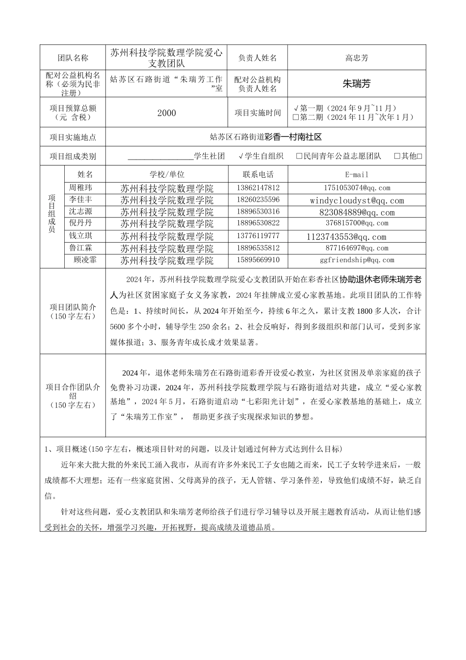 苏州青年微公益服务项目大赛申请表_第2页