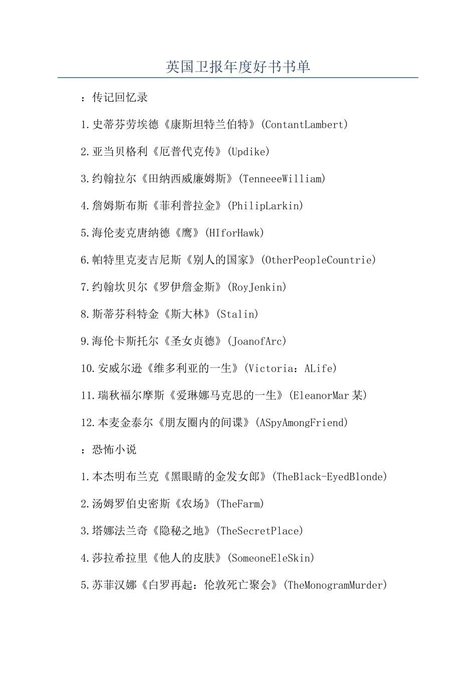 英国卫报年度好书书单_第1页