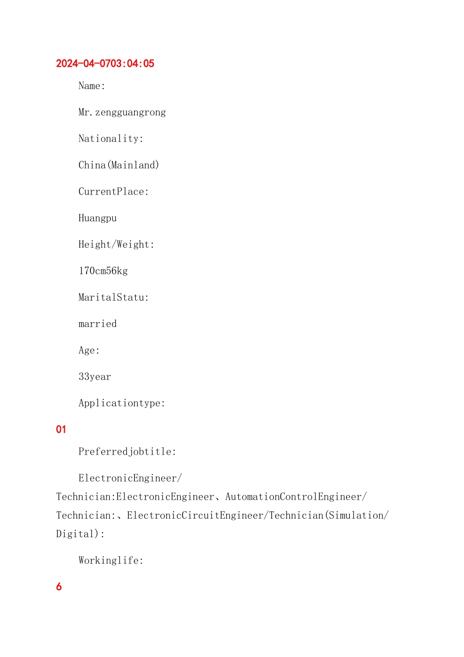 英文个人简历填写模板_第3页
