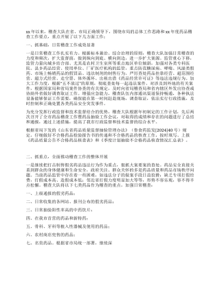 药品稽查工作总结
