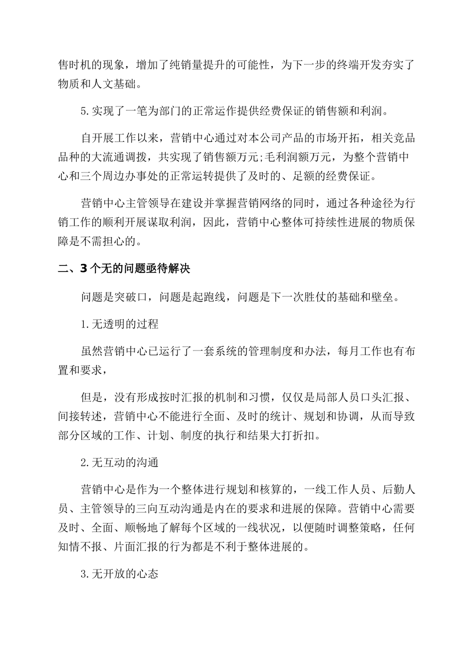 营销总监述职报告范文3篇_第3页