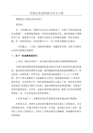 营销总监述职报告范文3篇