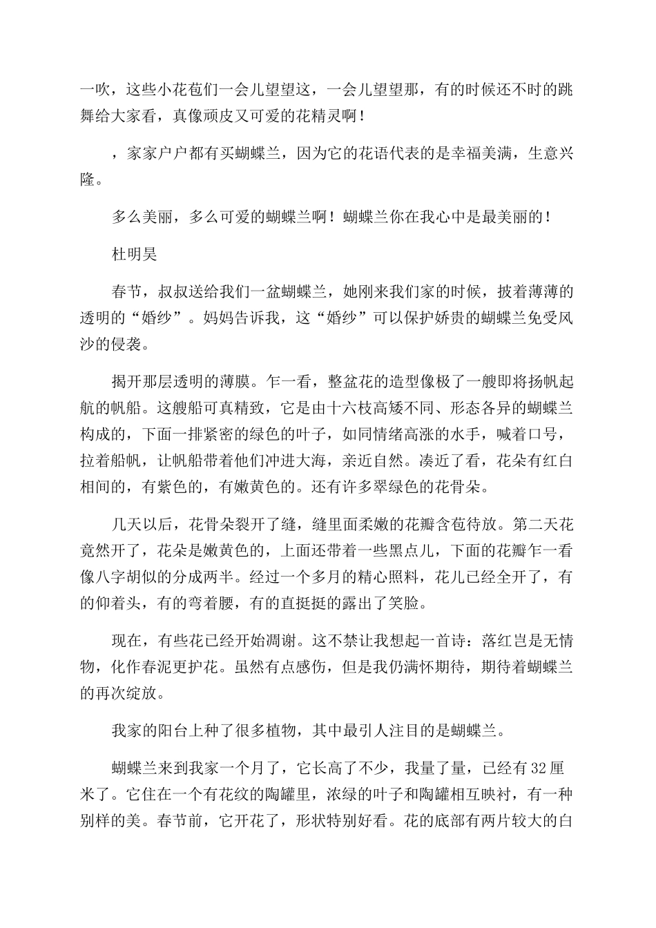 蝴蝶兰作文400字范文_第3页